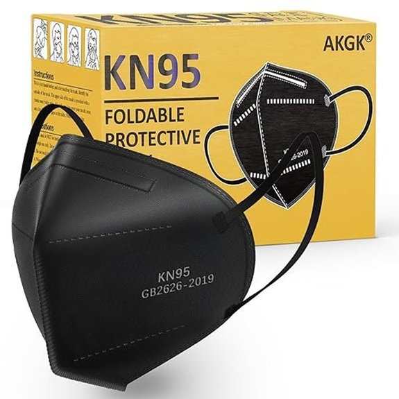 akgk KN95 Black Face Masks (50 Pack)