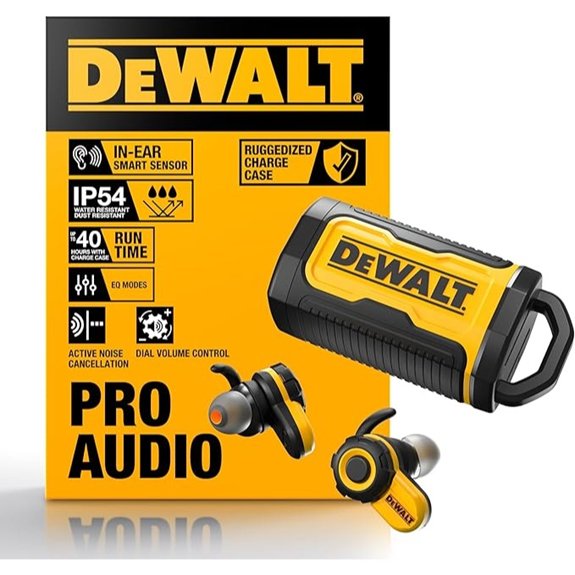 DEWALT Bluetooth Jobsite Pro X2 ANC Wireless Earbuds