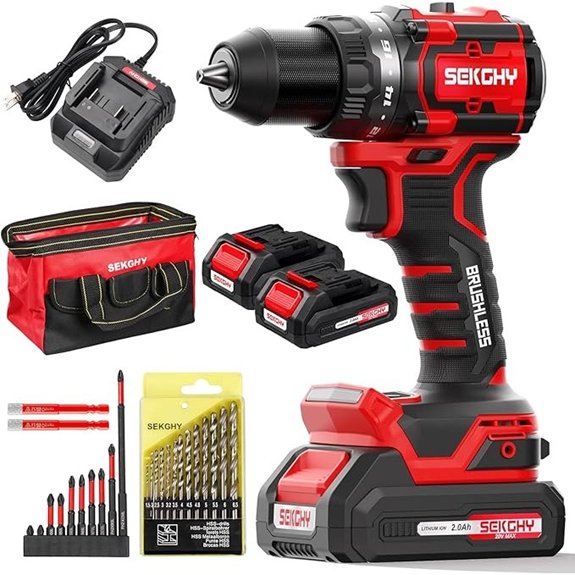 20V Power Drill Set with Batteries and Accessories
