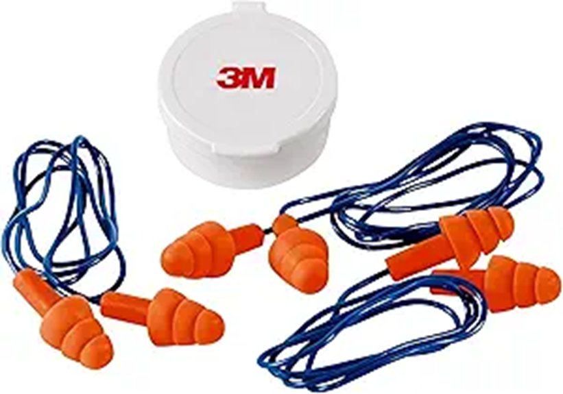3M Corded Reusable Earplugs (3-Pack) 25dB NRR
