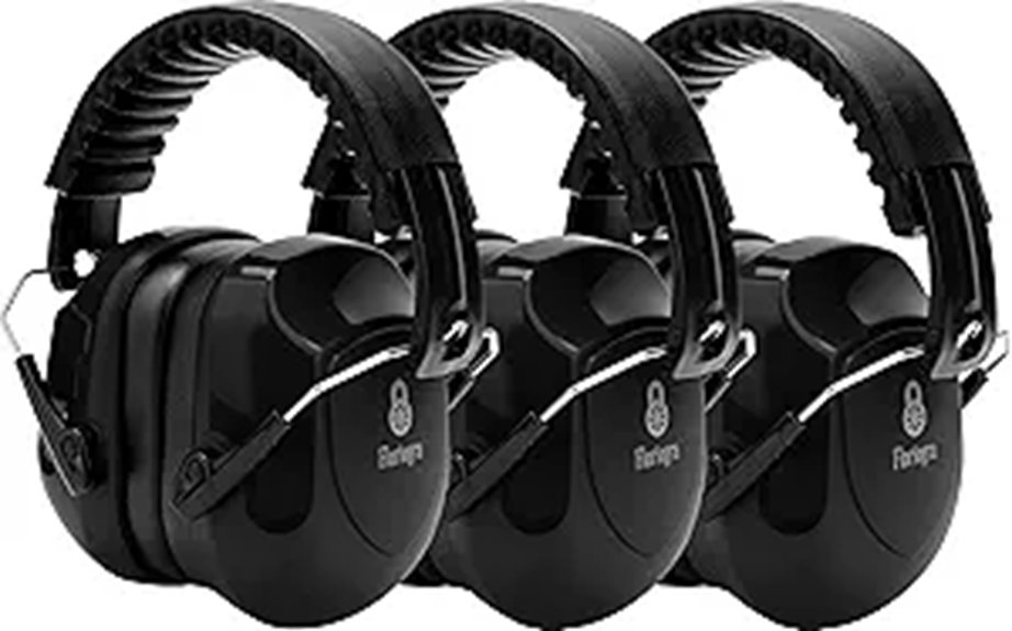 Noise Reduction Ear Protection Earmuffs (3-Pack)